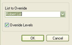 list override properties dialog